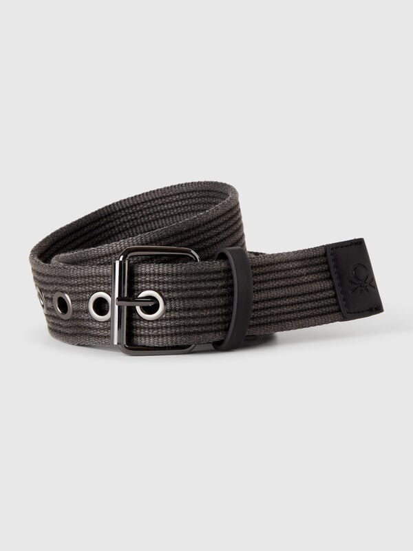 Ceinture rayée à œillets Homme