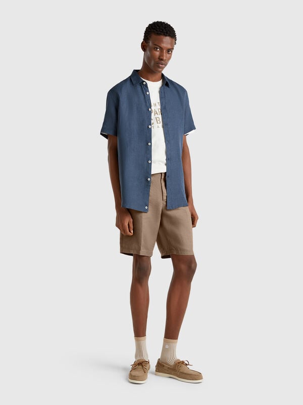 Bermuda en pur lin Homme