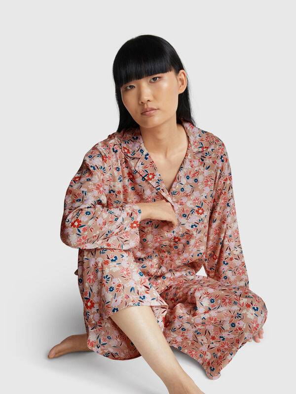 Pyjama fleuri fluide Femme