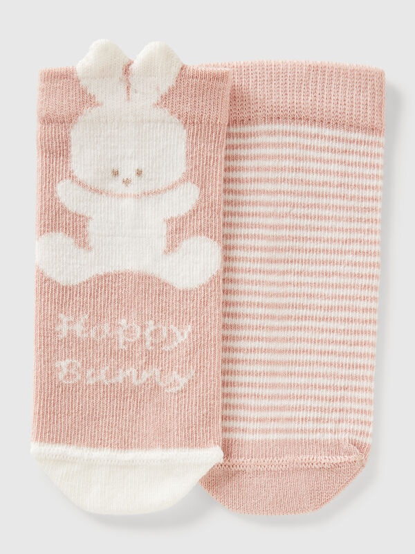 Ensemble de chaussettes à rayures et lapin Naissancede