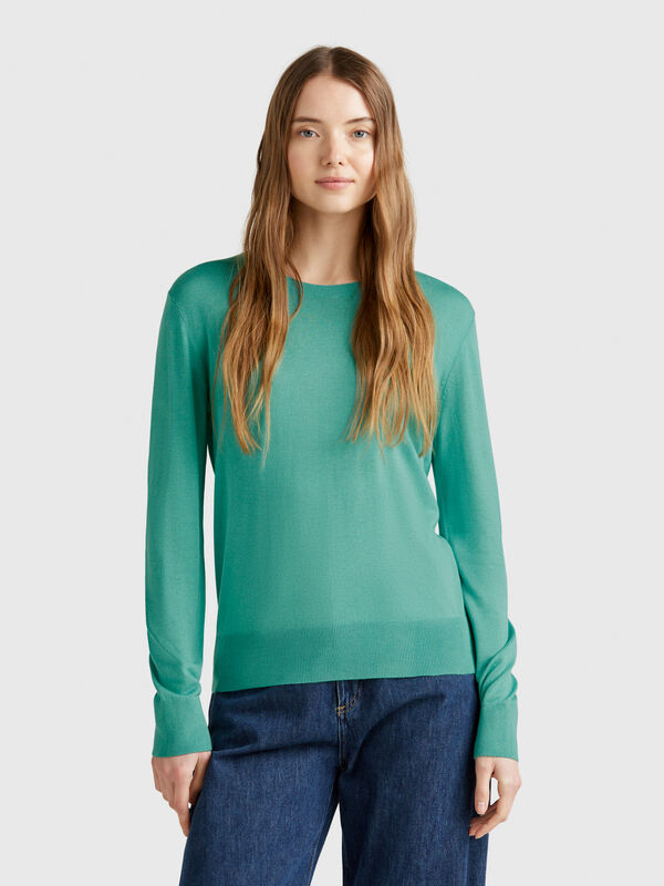 Chemise à manches longues en soie mélangée Femme