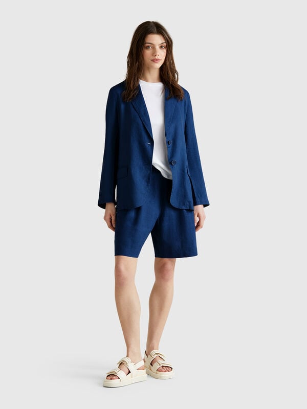 Bermuda 100% lin Femme