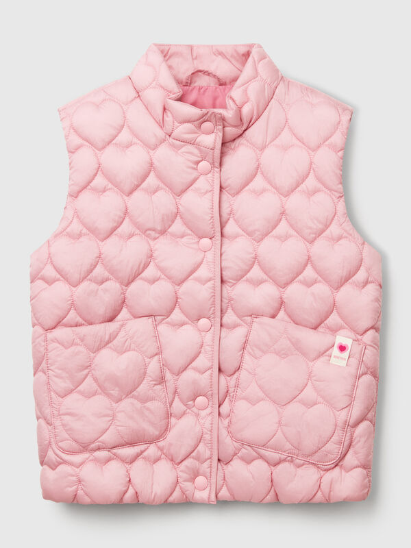 Gilet matelassé avec piqué en forme de cœur Filles