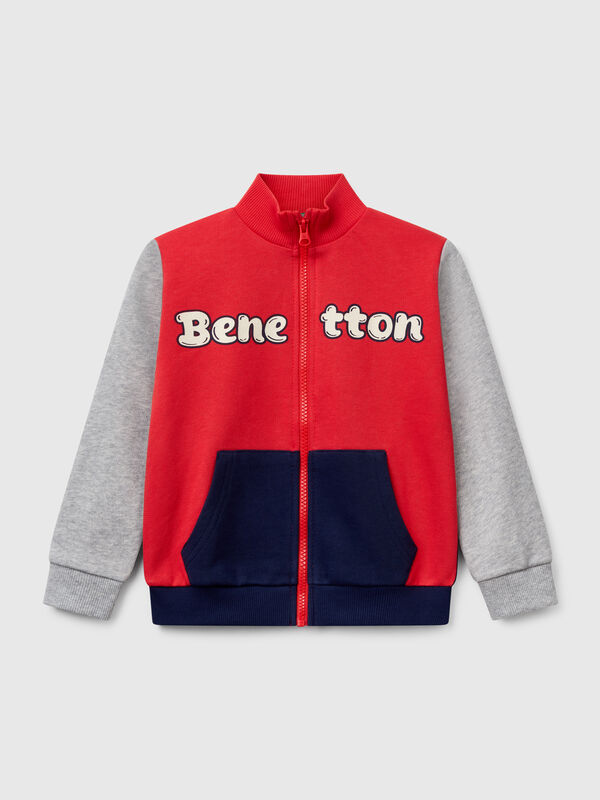 Sweat en coton avec fermeture éclair Garçon