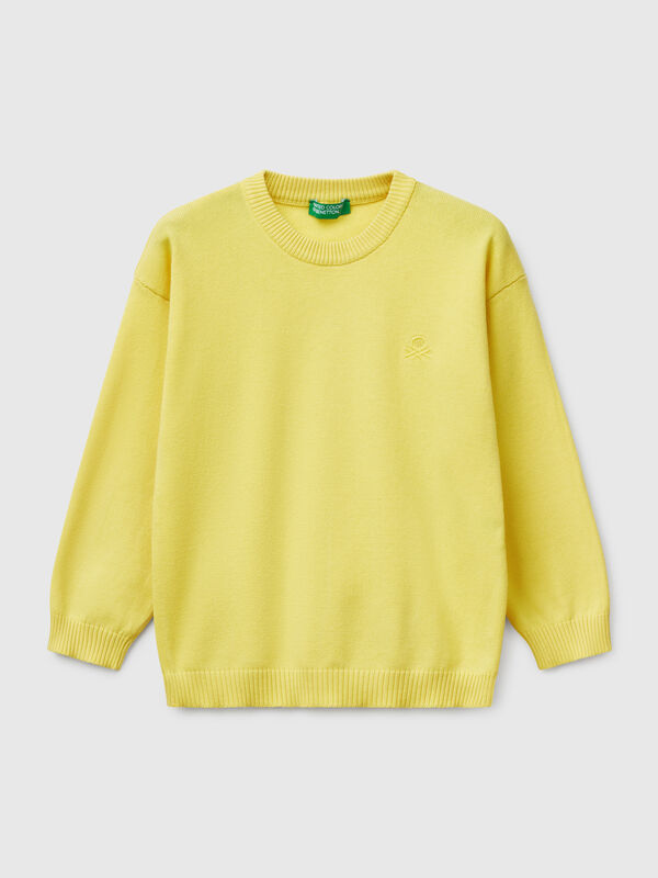 Pull en pur coton avec logo Garçon