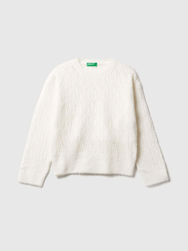 Pull ajouré en coton mélangé Filles