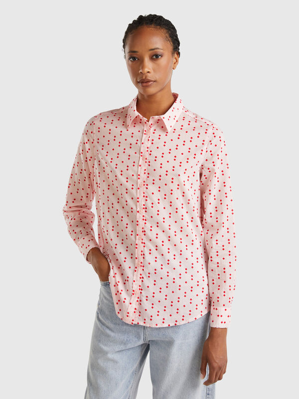 Chemise 100 % coton à motif Femme