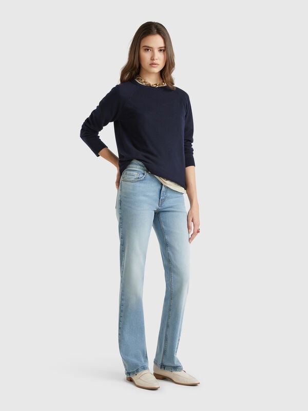 Jean bootcut en coton mélangé  Femme