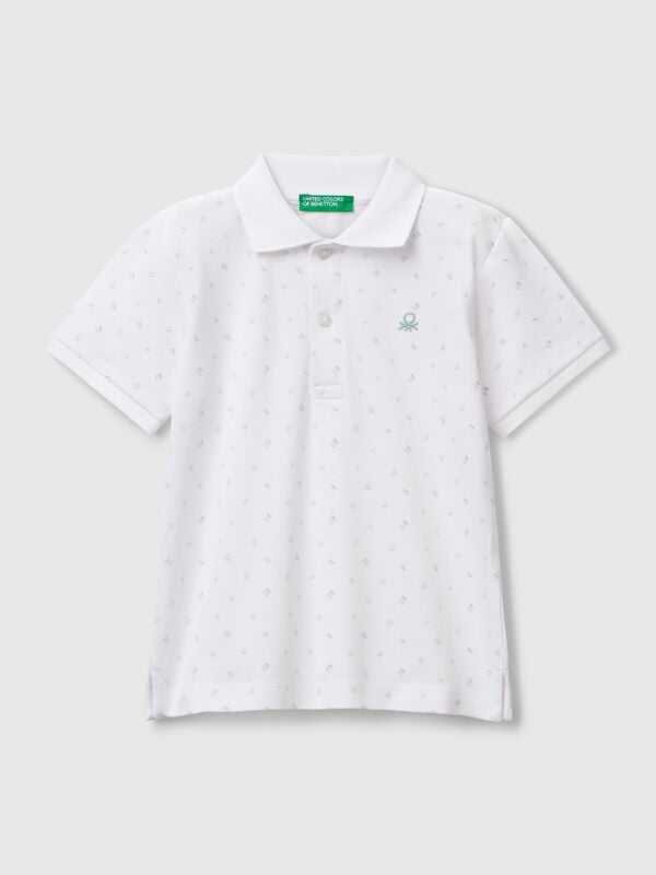 Polo à micro motif en pur coton Garçon