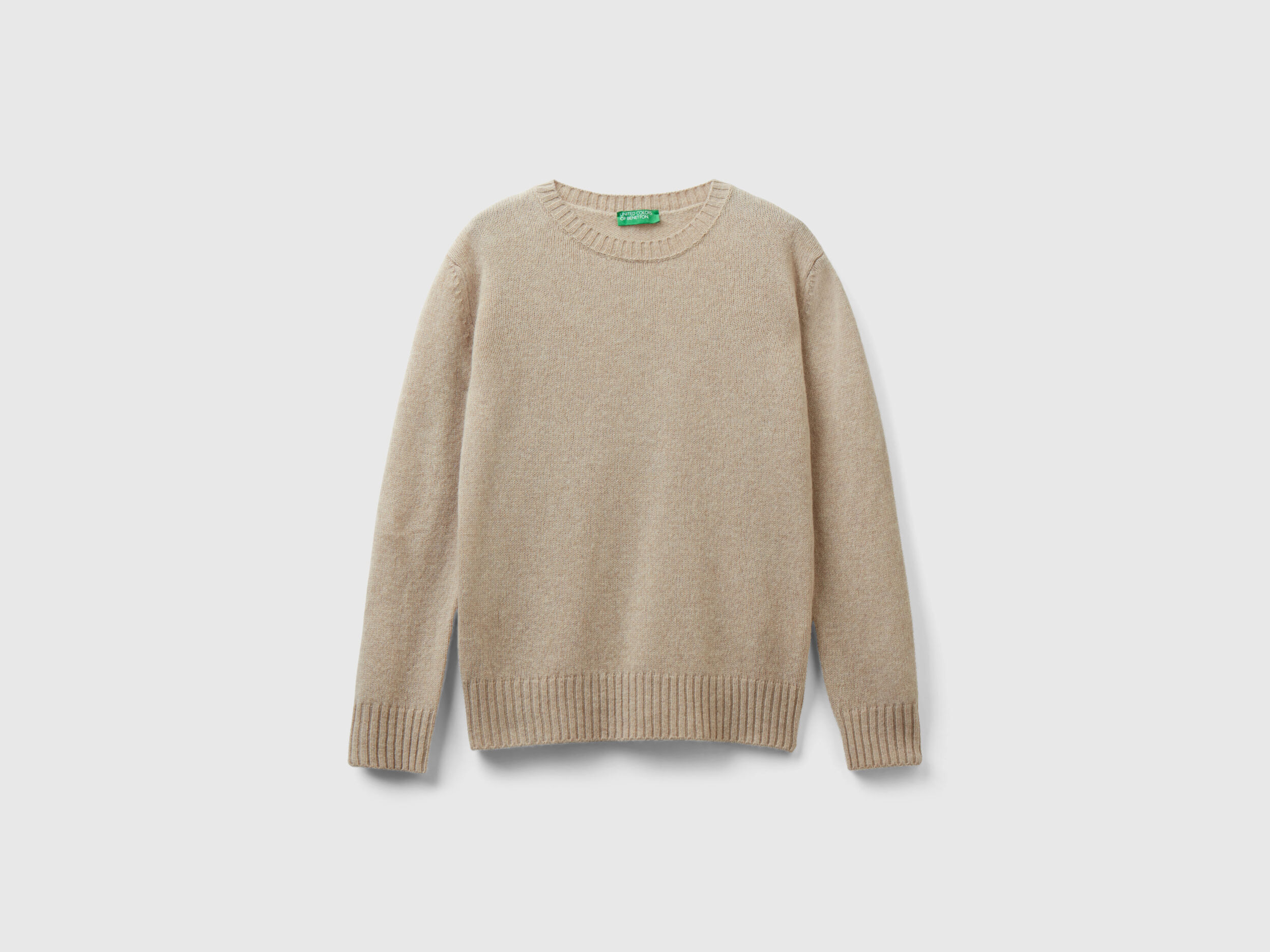 Pull en pure laine Shetland Beige Benetton