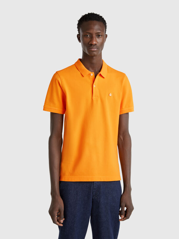 Polo ajusté ocre Homme