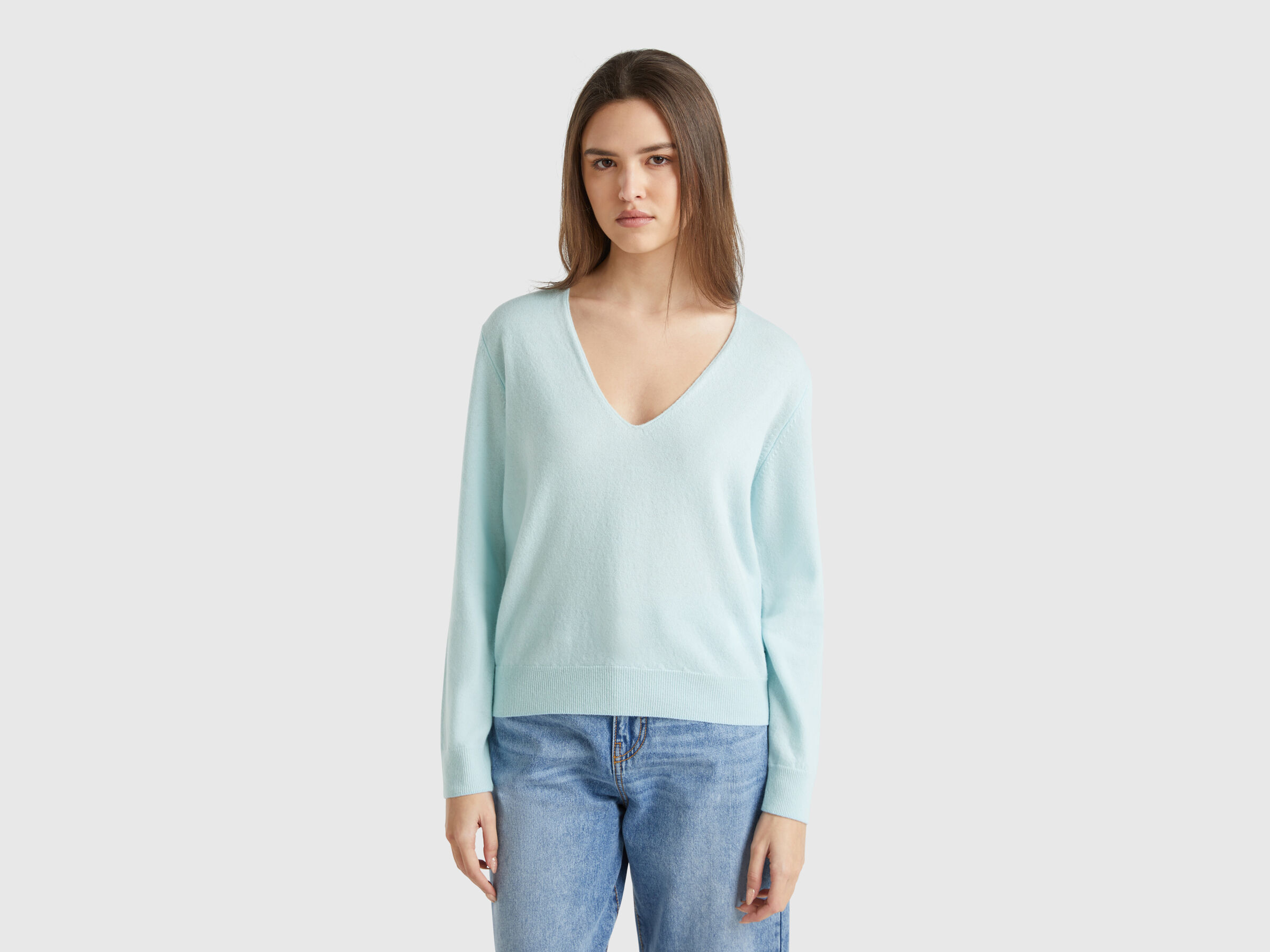 V NECK SWEATER L/S Femme image number 0
