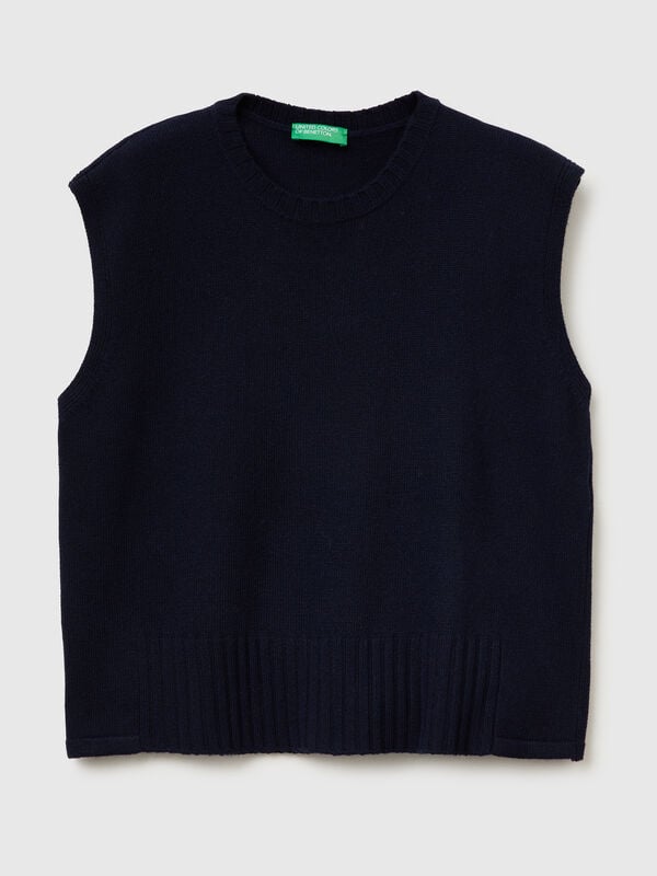 Gilet en mélange de laine et de viscose Femme