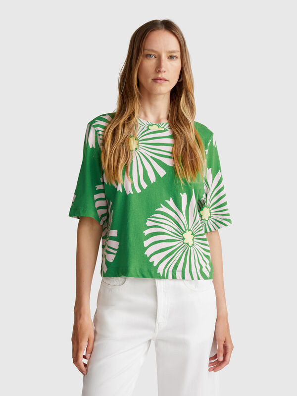 T-shirt à motif fleuri Femme