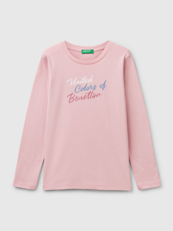 T-shirt à manches longues et imprimé pailleté Filles
