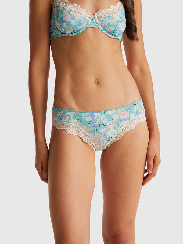 Slip à imprimé floral Femme