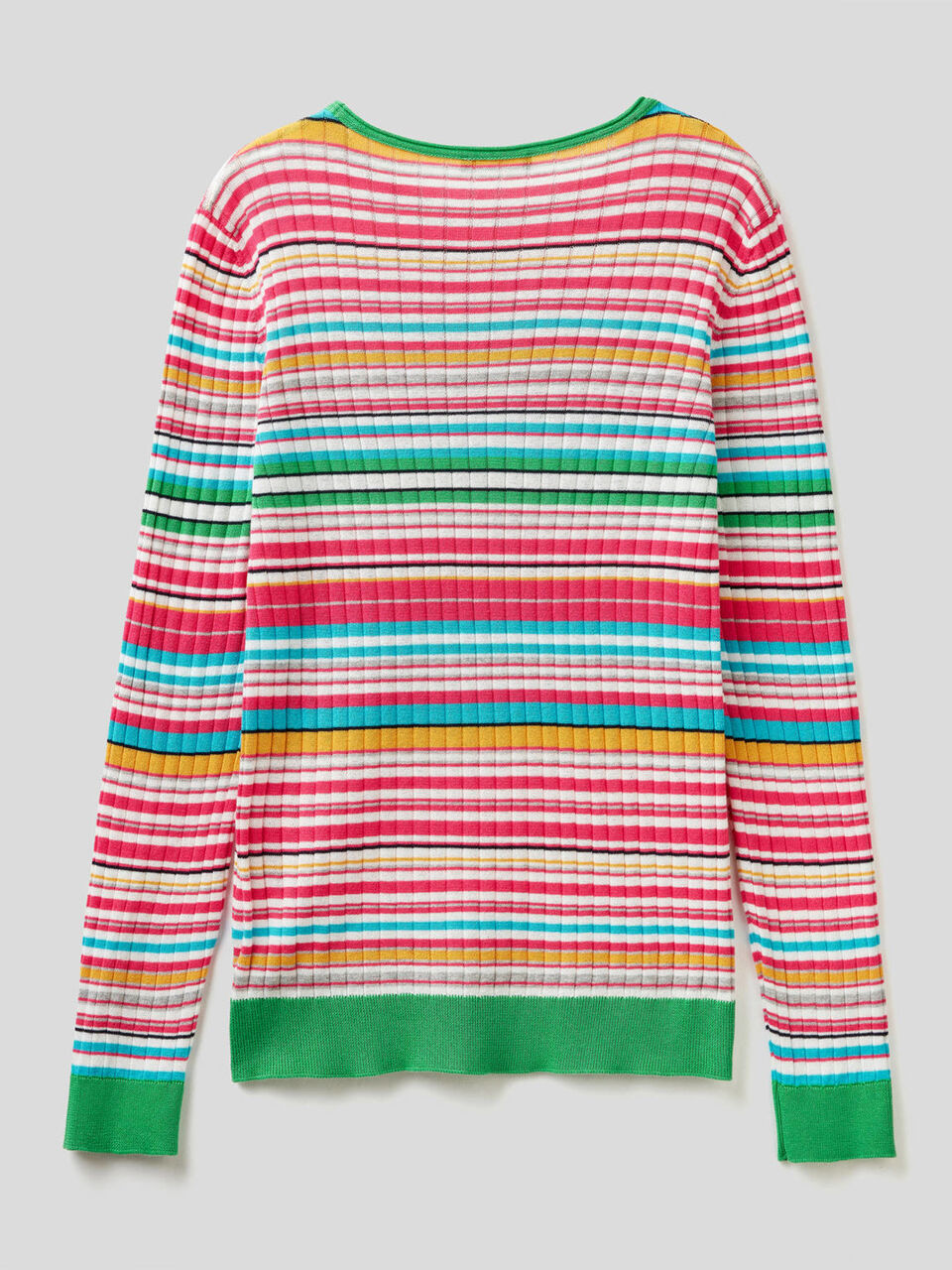 Pull 100% coton à rayures multicolores image number 2