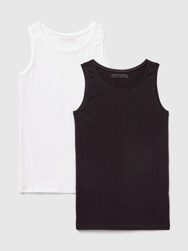 Deux débardeurs en coton super stretch Filles