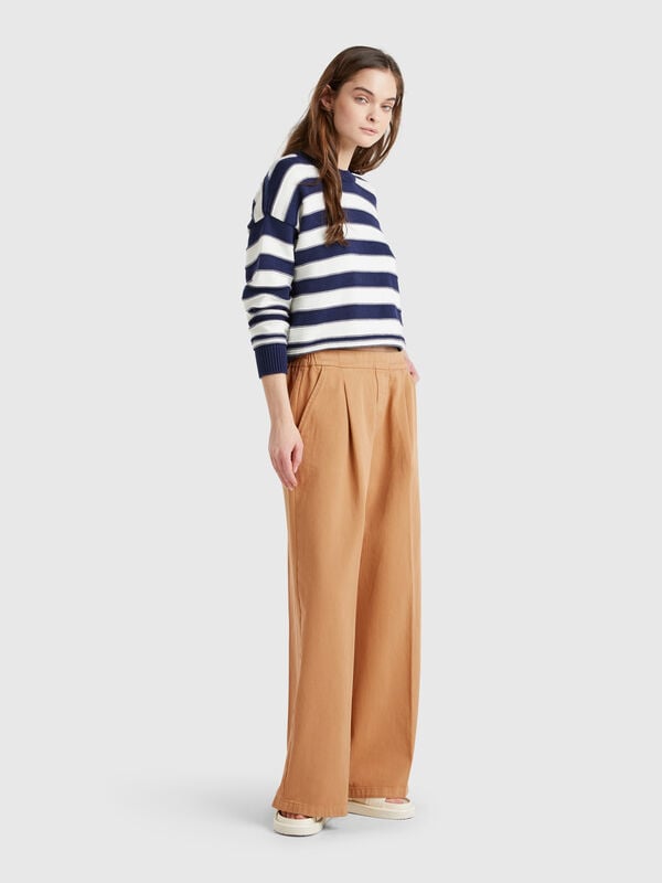 Pantalon palazzo taille haute Femme