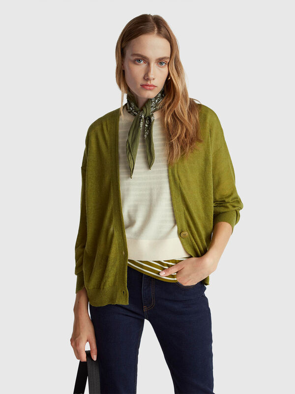 Cardigan léger en mélange d'alpaga Femme