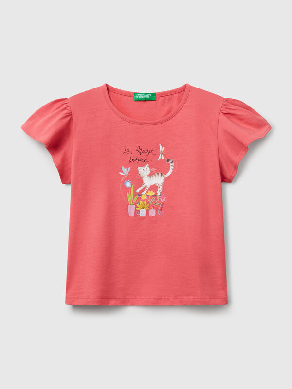 T-shirt avec imprimé et broderie Filles