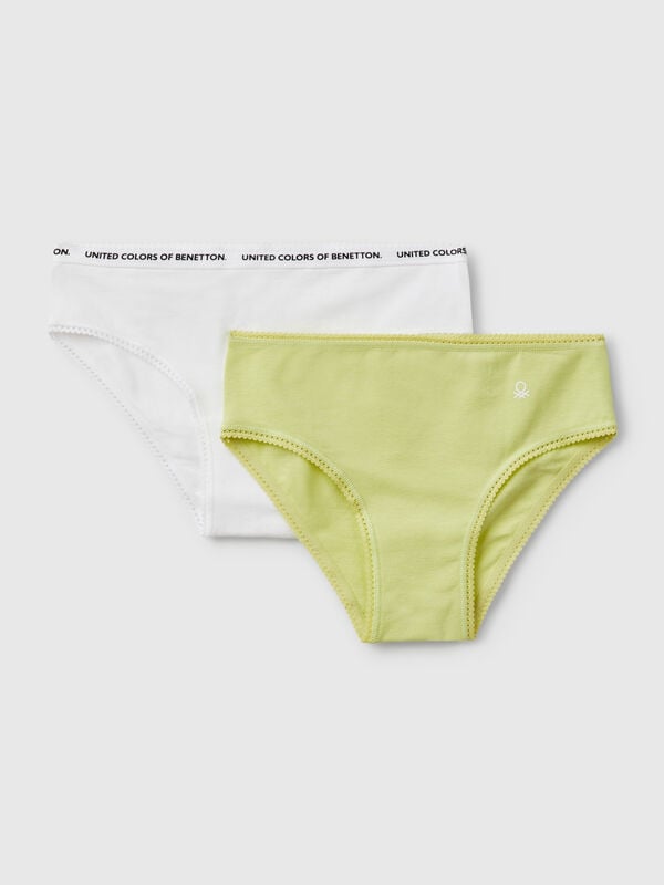 Deux slips en coton stretch Filles