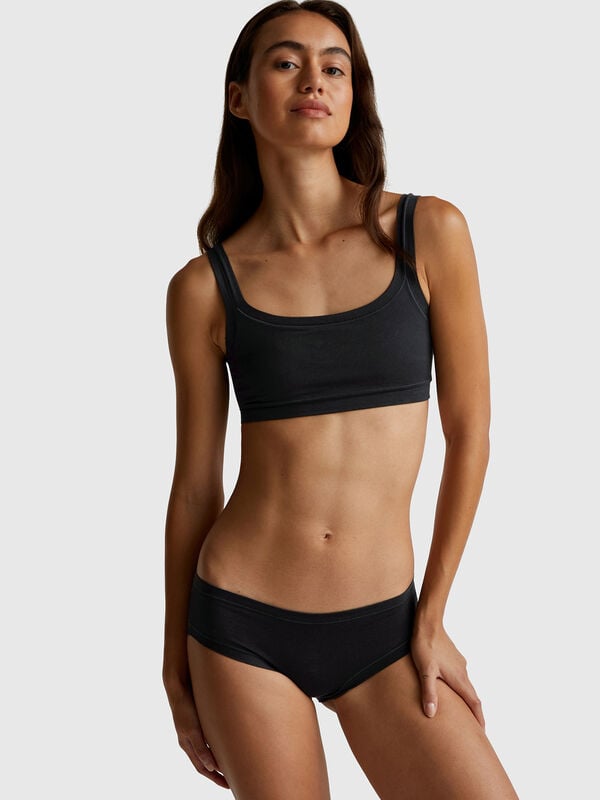 Slip taille haute en coton super extensible Femme