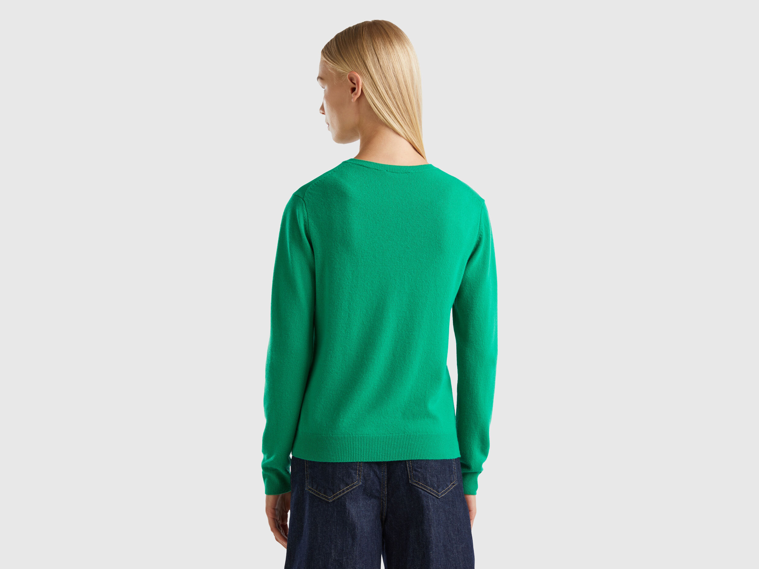 Gilet vert col rond en pure laine m rinos