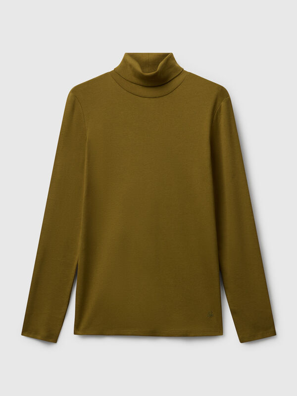T-shirt à manches longues et col montant Femme