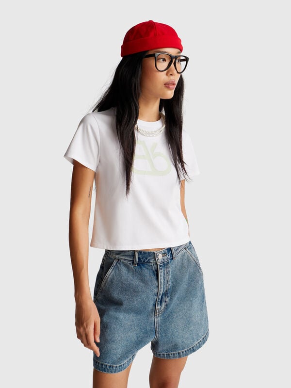T-shirt à logo en mélange de coton Femme