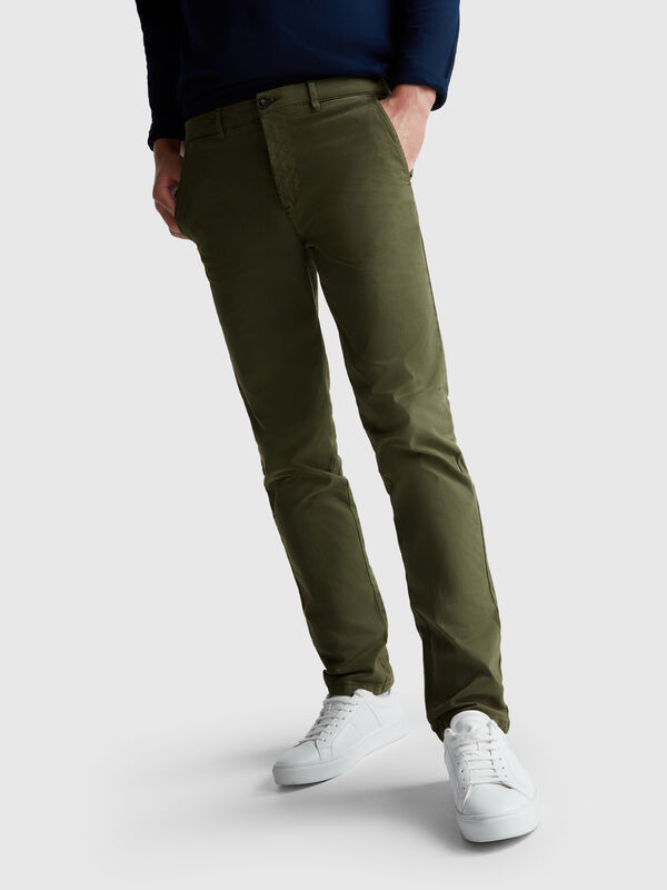 Pantalon chino slim en coton Homme