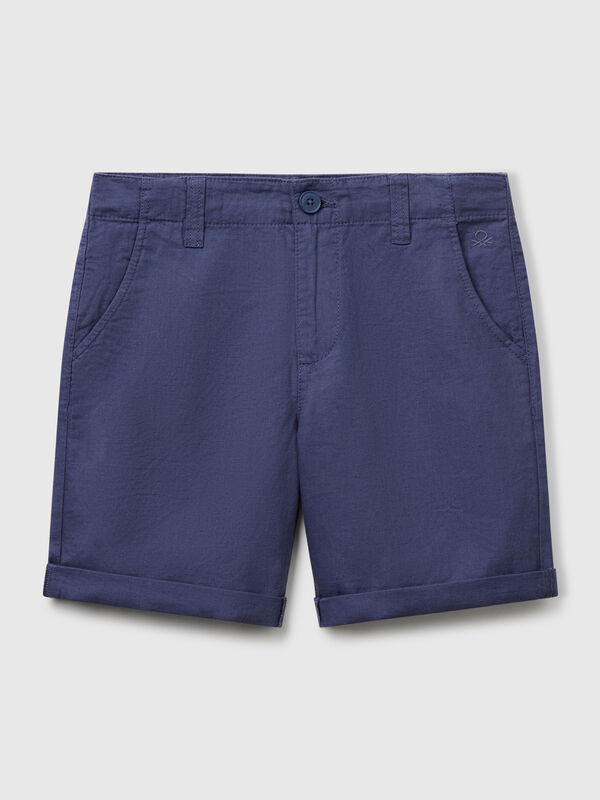Bermuda chino en lin mélangé Garçon