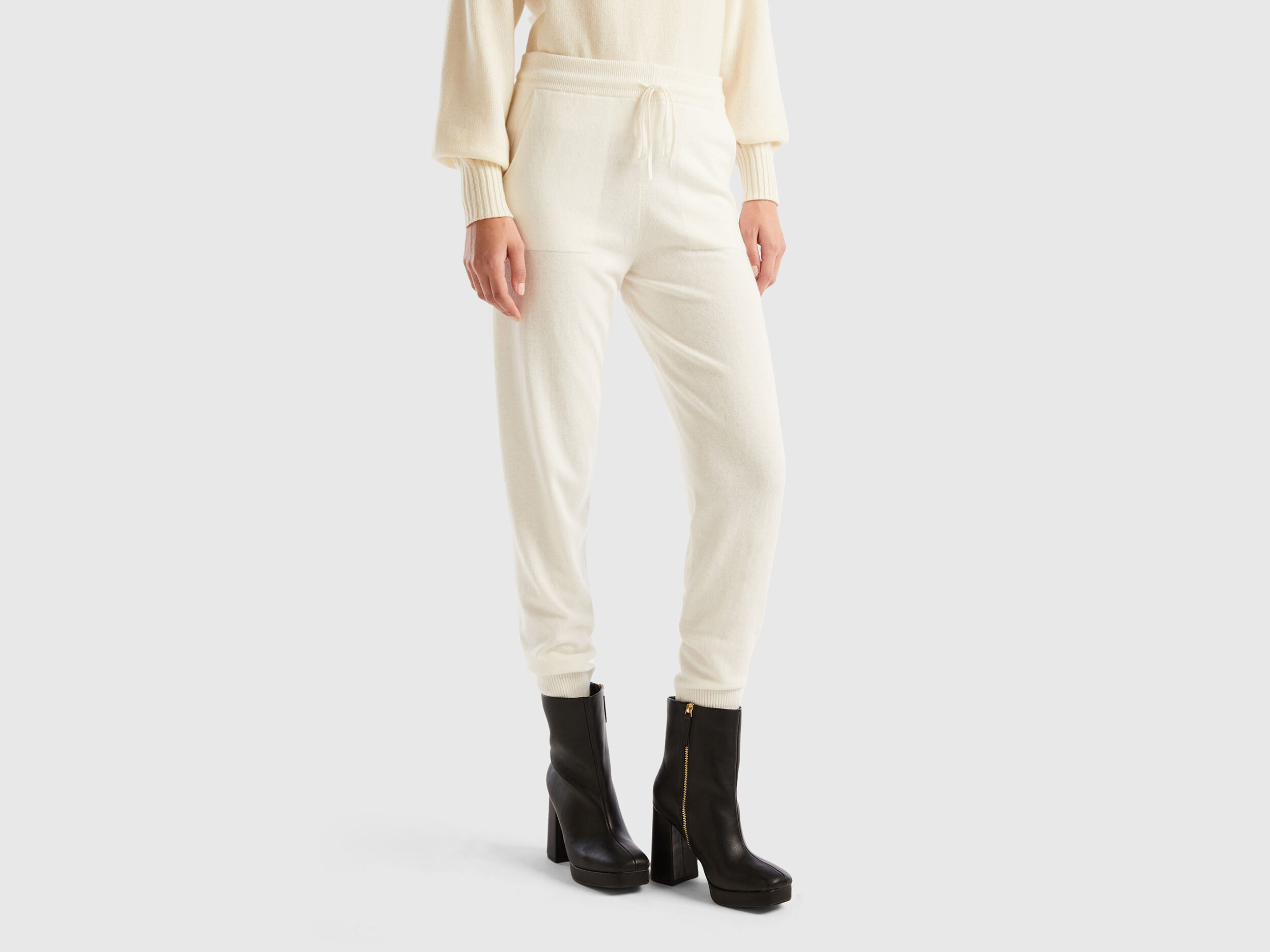 Pantalon de jogging cr me en cachemire m lang Cr me Benetton