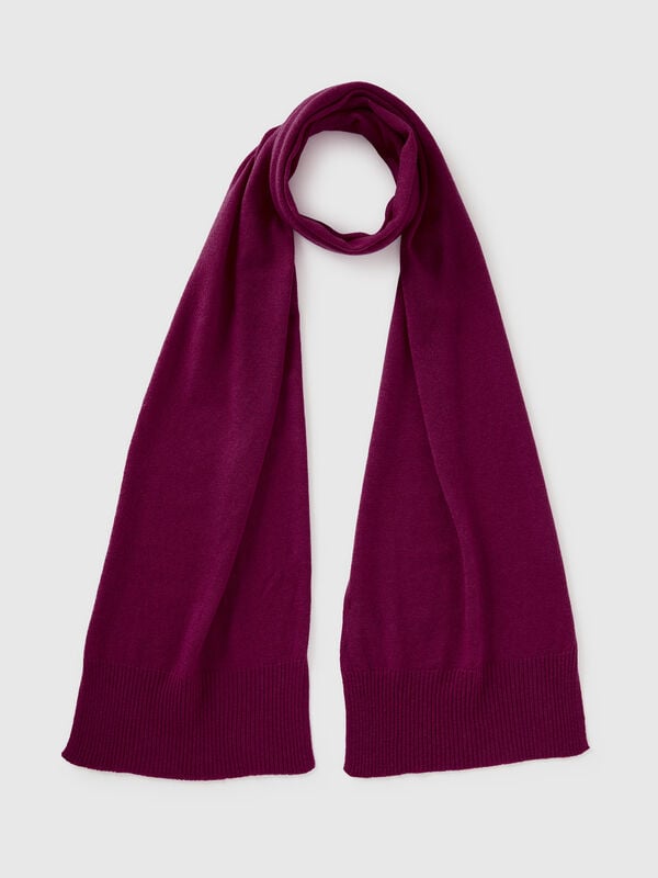 Écharpe violette en pure laine mérinos Femme