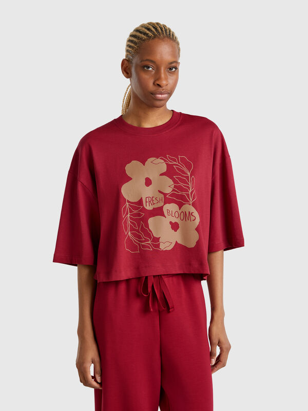 T-shirt à imprimé fleuri Femme