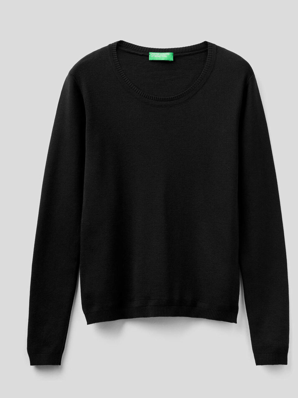 Pull col rond en pur coton image number 1