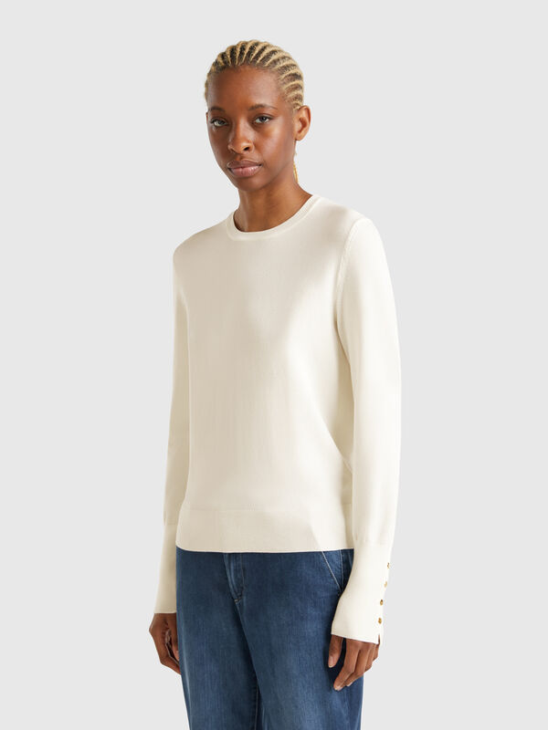 Pull coupe slim en viscose mélangée Femme