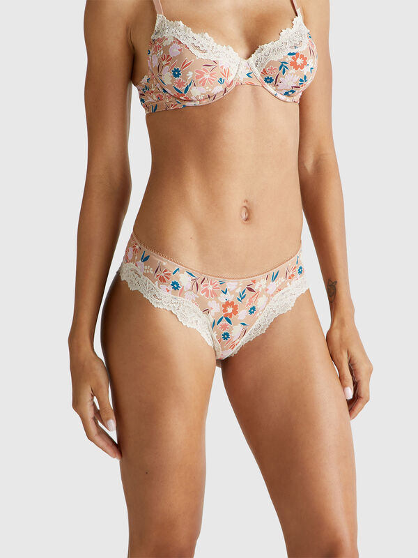Slip à imprimé floral Femme