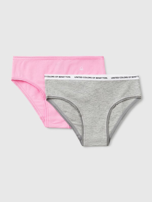 Deux slips en coton stretch Filles