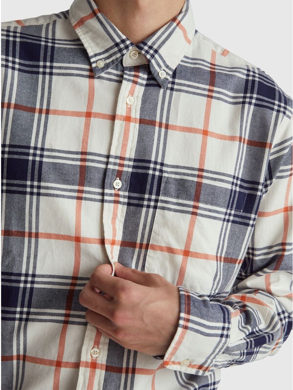 Chemise boutonnée en flanelle Homme