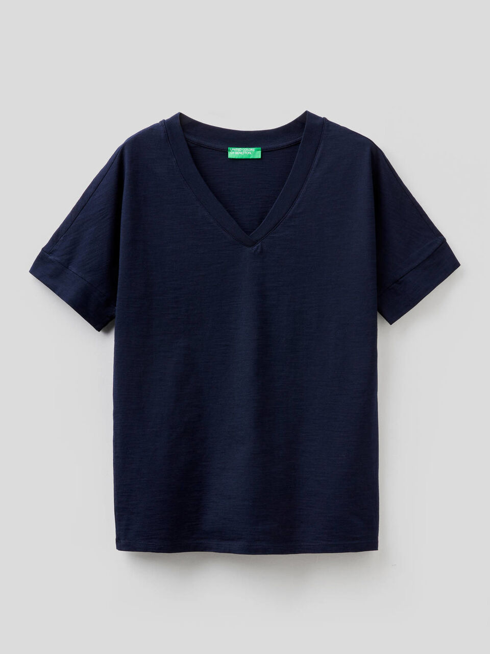 T-shirt avec col en V 100% coton image number 1