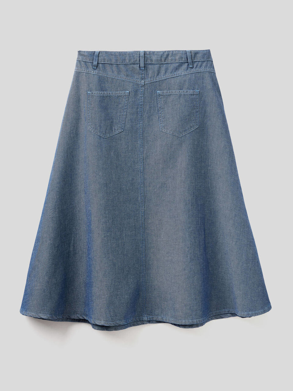 Jupe mi-longue en denim de coton mélangé image number 2