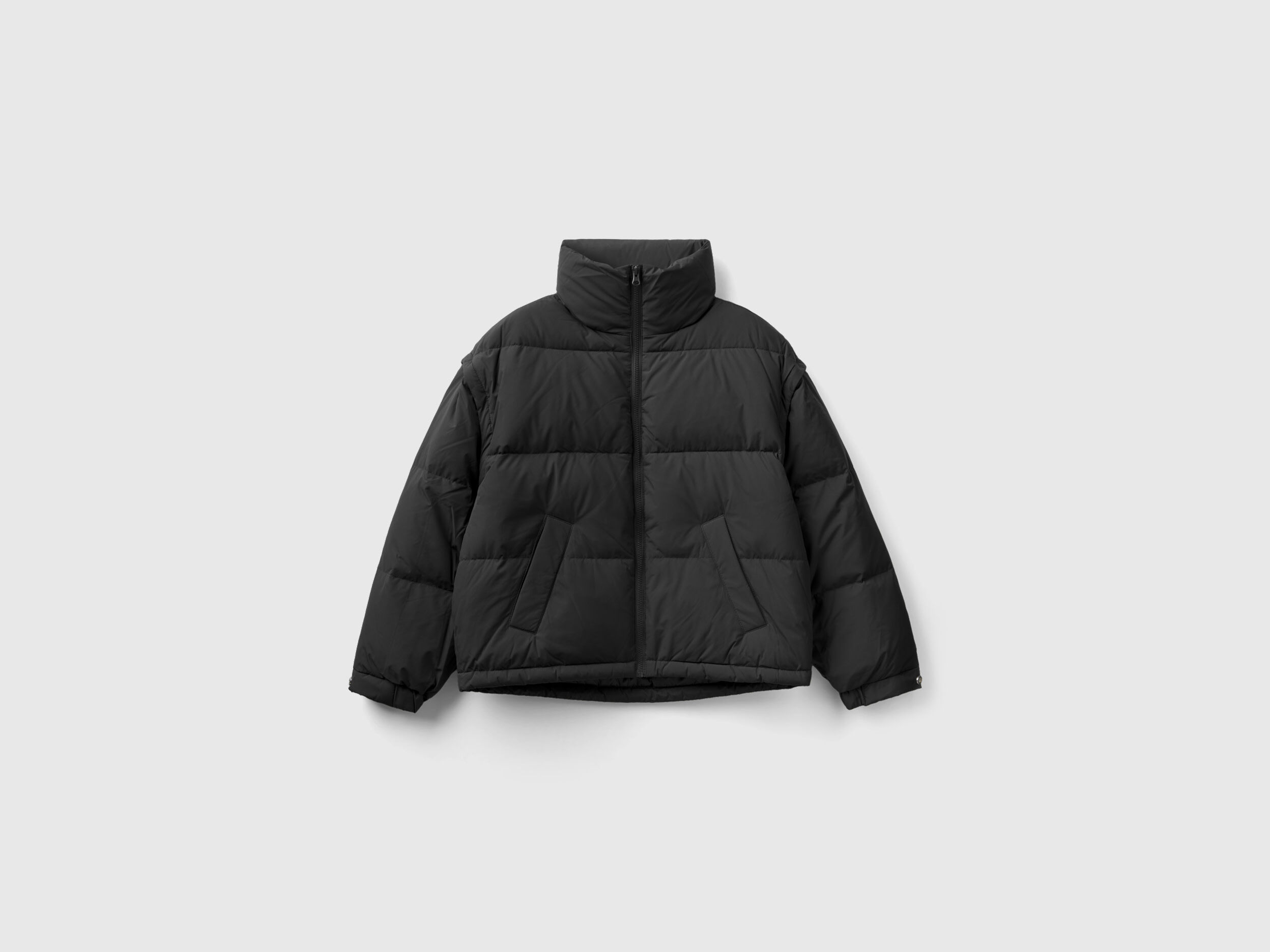 Doudoune courte manches d tachables Noir Benetton