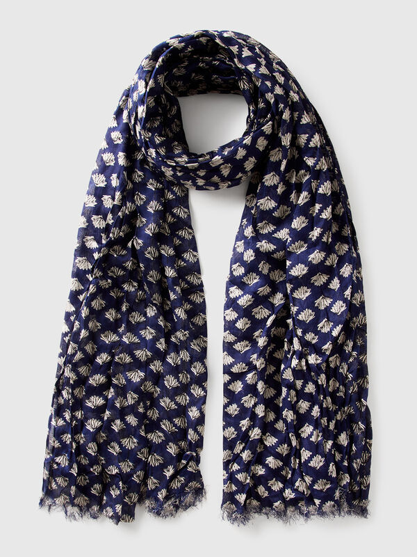 Écharpe en viscose fleurie Femme