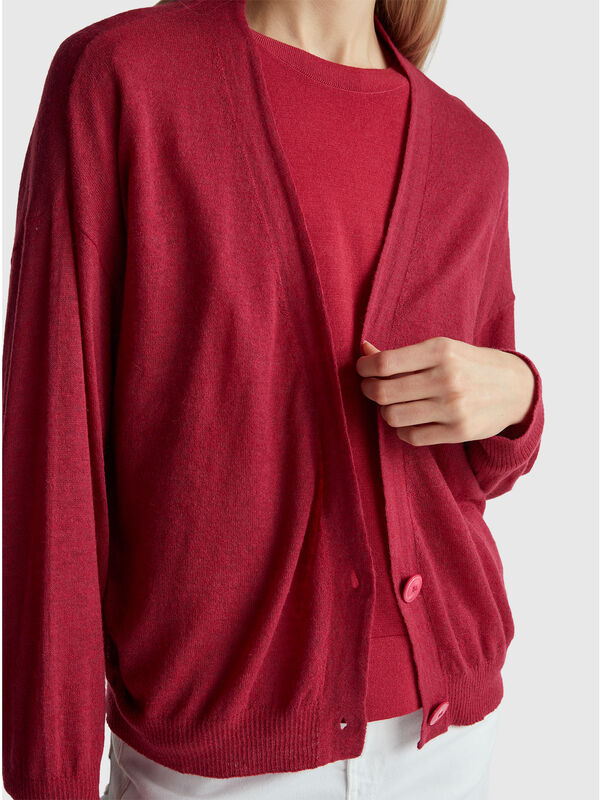 Cardigan léger en mélange d'alpaga Femme