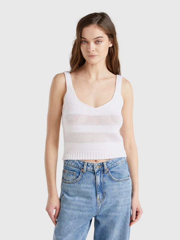 Débardeur tricoté 100% coton Femme