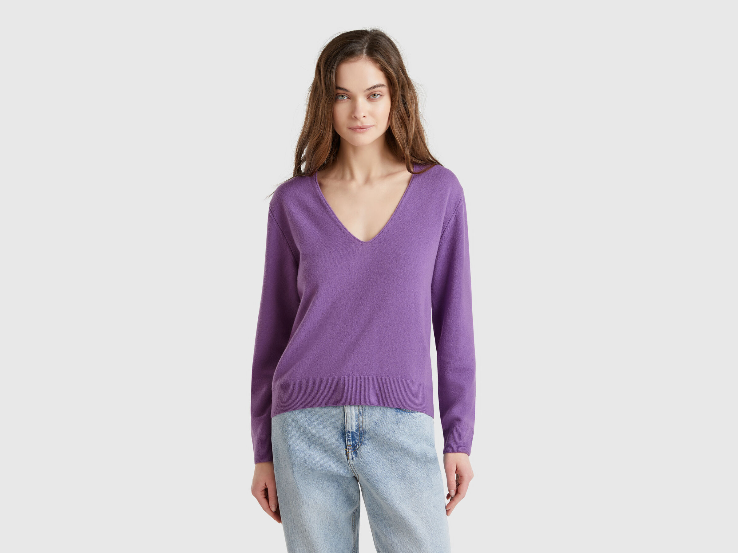 V NECK SWEATER L/S Femme image number 0