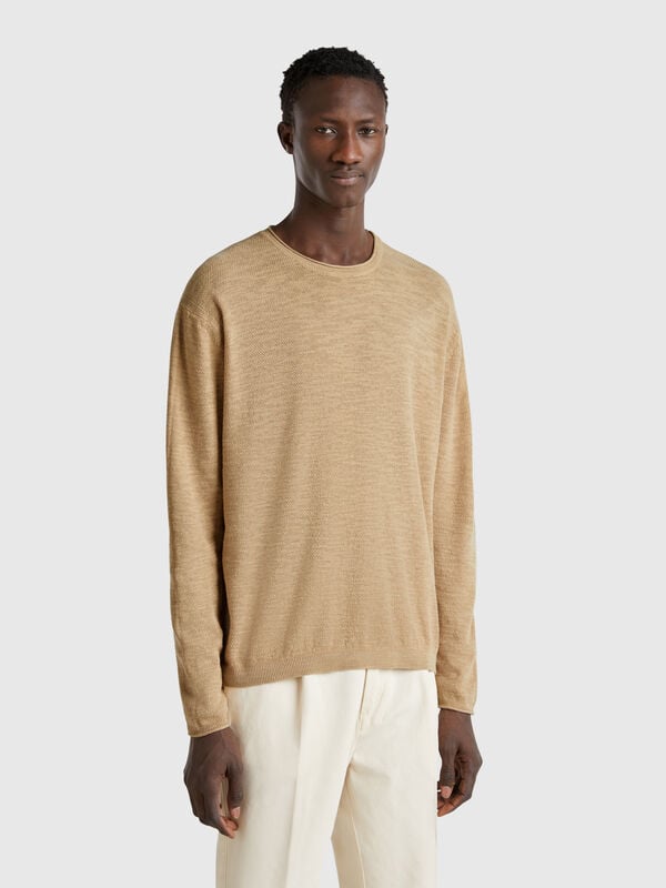 Pull en lin et coton mélangés Homme