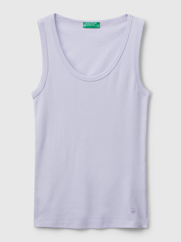 Débardeur lilas en pur coton Femme
