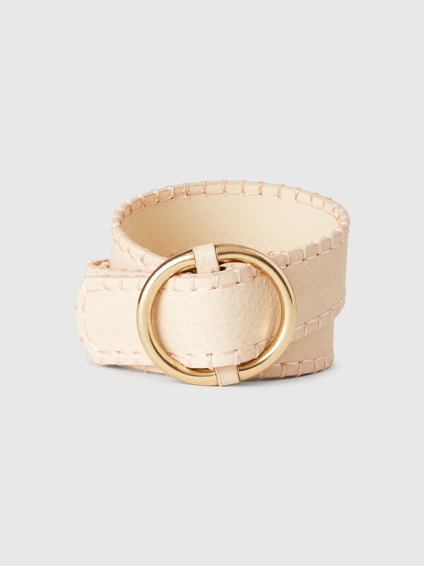 Ceinture fine en tissu enduit Femme